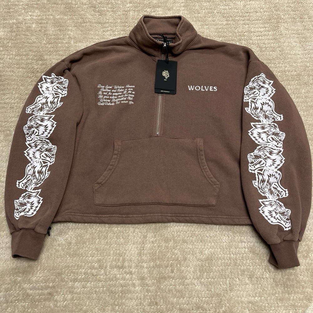 She Darc Sport Vintage Everson Mockneck Quarter Zip pullover color Norse Brown S